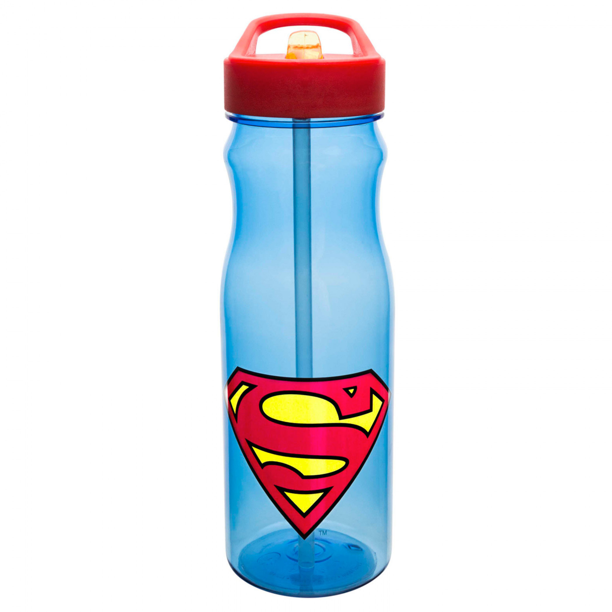 Superman Large Water Bottle With Straw